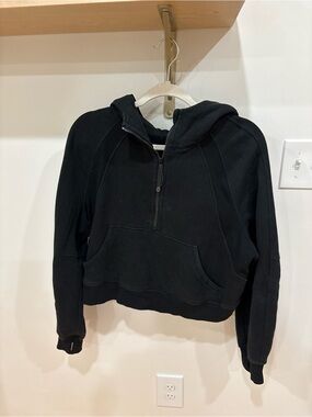 lululemon athletica Black Cropped Half-Zip Hoodie